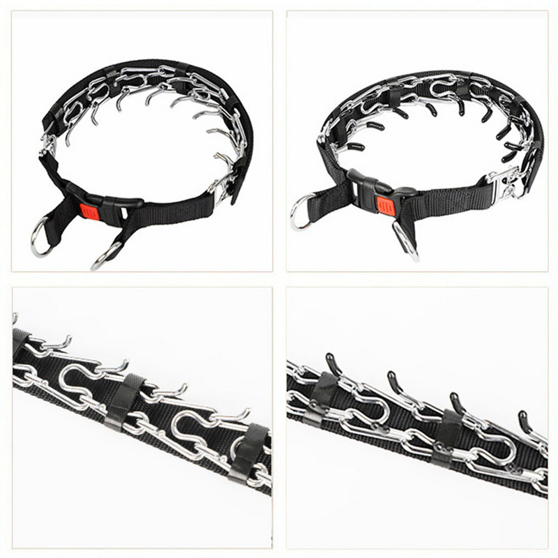 No Pull neilona pārklājuma suņu dakšu kaklasiksna Suņu apmācības kakla siksna ar ērtu uzgali un ātri noņemamu sprādzi visu izmēru suņiem mājdzīvniekiem