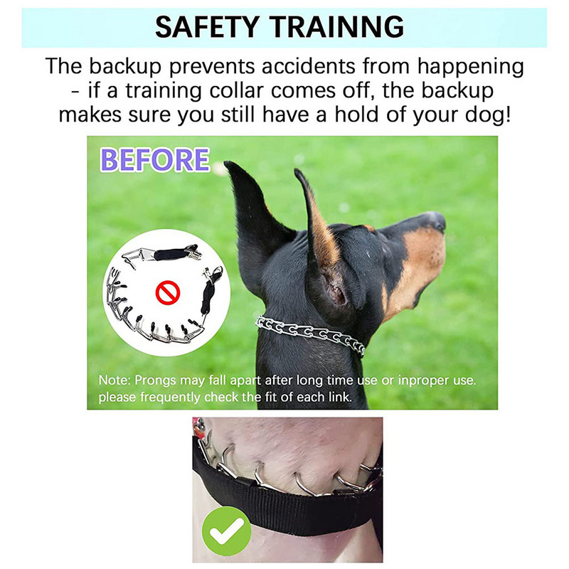 No Pull neilona pārklājuma suņu dakšu kaklasiksna Suņu apmācības kakla siksna ar ērtu uzgali un ātri noņemamu sprādzi visu izmēru suņiem mājdzīvniekiem