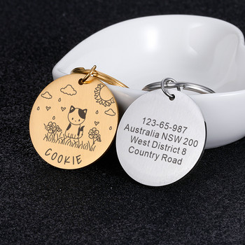 Προσαρμόσιμο κολιέ γάτας ID Ετικέτες Μετάλλιο σκύλου με χαρακτικό όνομα Εξατομικευμένο πιάτο σκύλου Αξεσουάρ για γάτες για προμήθειες κατοικίδιων σπιτιού