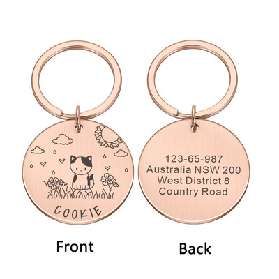 Prilagodljiva mačja ogrlica ID oznake Pseća medalja s ugraviranim imenom Personalizirana pločica za psa Dodaci za mačke za dom Potrepštine za kućne ljubimce