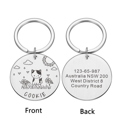 Prilagodljiva mačja ogrlica ID oznake Pseća medalja s ugraviranim imenom Personalizirana pločica za psa Dodaci za mačke za dom Potrepštine za kućne ljubimce