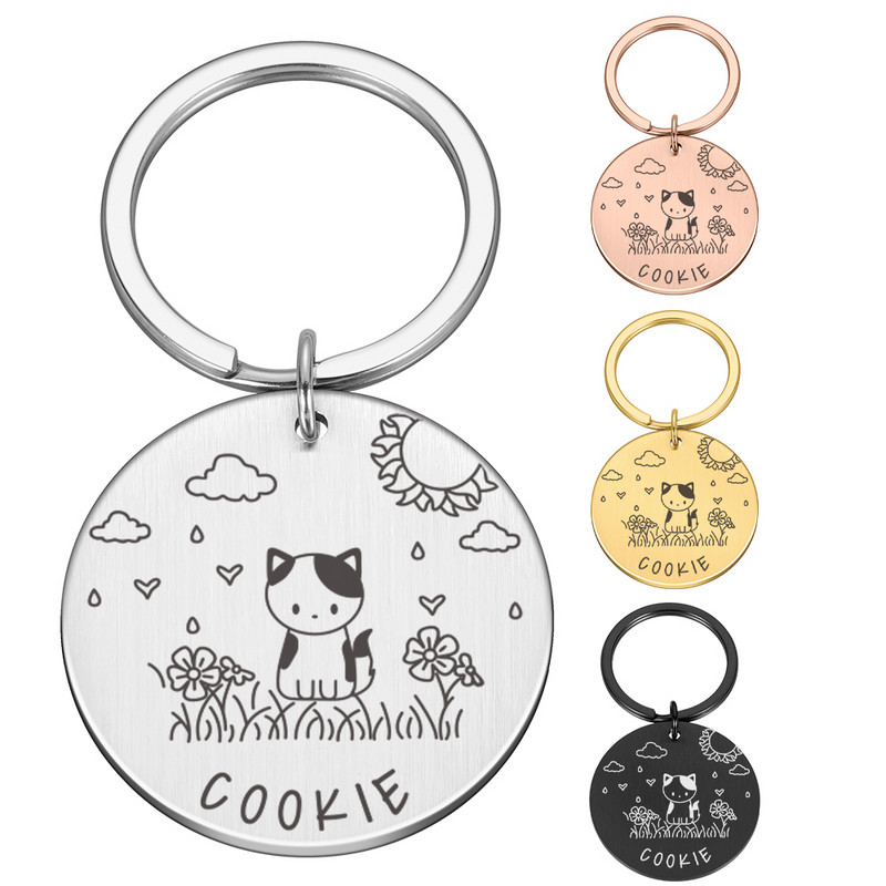 Prilagodljiva mačja ogrlica ID oznake Pseća medalja s ugraviranim imenom Personalizirana pločica za psa Dodaci za mačke za dom Potrepštine za kućne ljubimce