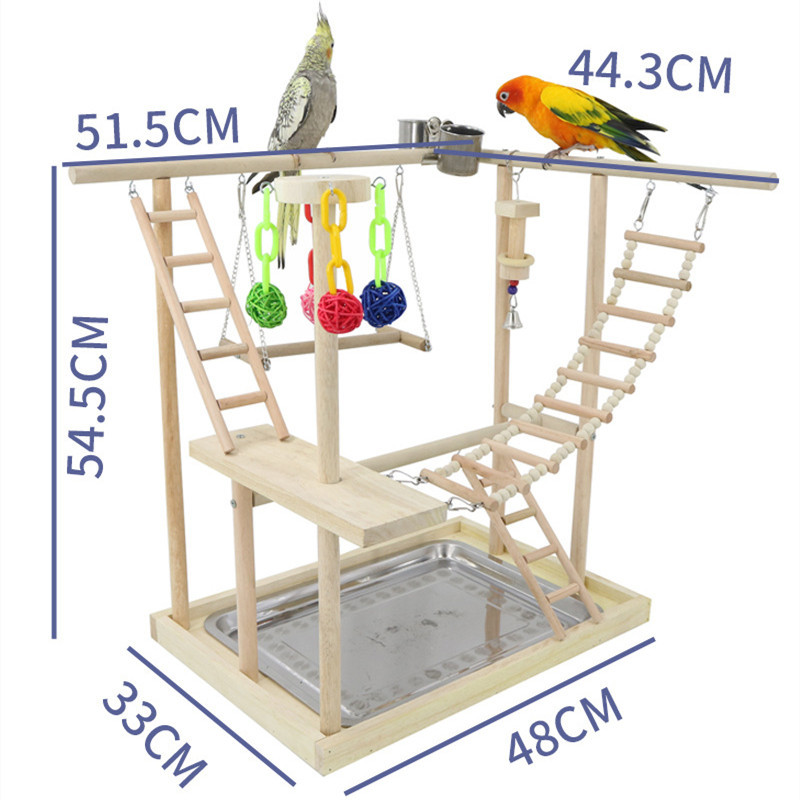 Naminių gyvūnėlių papūgos vaidina ešerių stovą su kopėčiomis Paukščių lesyklėlė Žaislai Medinė žaidimų aikštelė Papūgos šėrimo puodelis Sūpynių kabantis laipiojimo rėmas