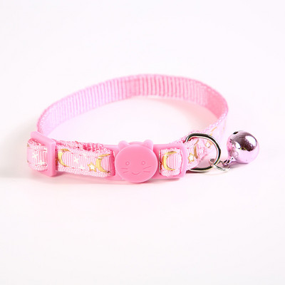 Colier cu stea pentru ștanțare la cald pentru animale de companie, pisică, câine, închizătoare de siguranță, guler reflectorizant, colier negru pentru cățeluș cu pandantiv de lună, accesorii pentru câini