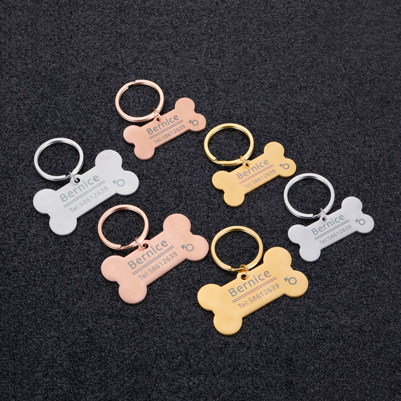 Etichetă personalizată de identificare pentru animale de companie, gravată cu nume de identificare pentru animale de companie, pentru pisică, cățeluș, etichetă de guler de câine, pandantiv din oțel inoxidabil, accesorii pentru animale de companie.