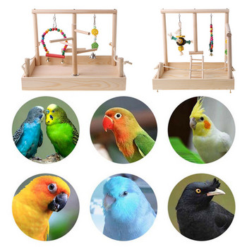 Bird Parrot Swing Αναρρίχηση Σκάλα Επιτραπέζια Βάση Παιχνίδι Ξύλινη Παιδική Χαρά Εκπαίδευση Πλατφόρμα Πέρκα