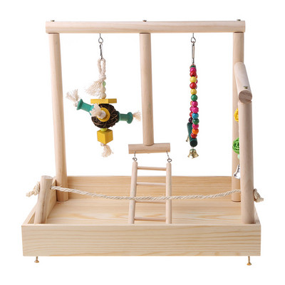 Bird Parrot Swing Αναρρίχηση Σκάλα Επιτραπέζια Βάση Παιχνίδι Ξύλινη Παιδική Χαρά Εκπαίδευση Πλατφόρμα Πέρκα