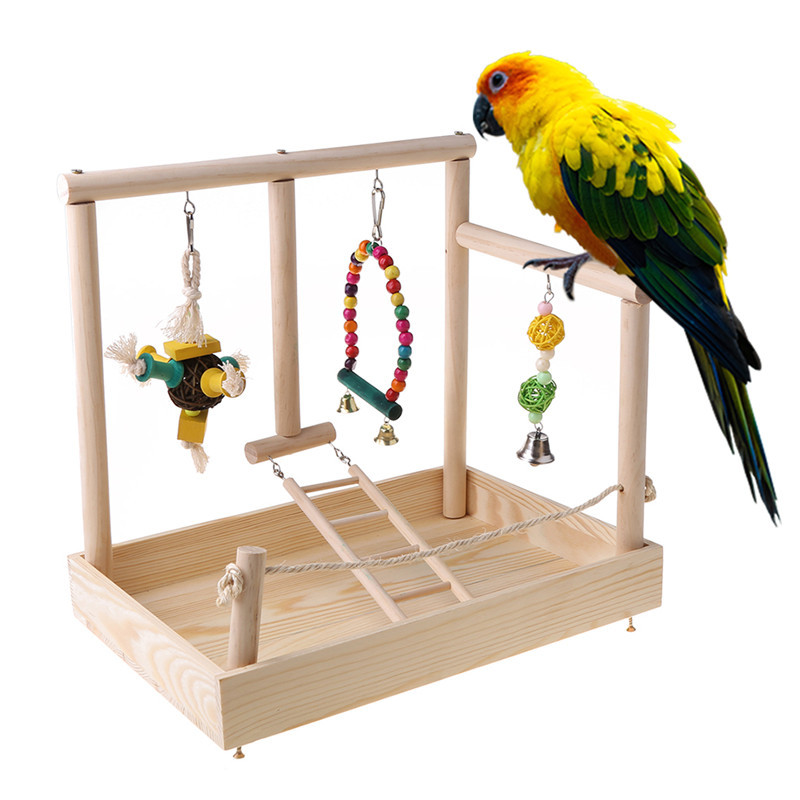 Bird Parrot Swing Αναρρίχηση Σκάλα Επιτραπέζια Βάση Παιχνίδι Ξύλινη Παιδική Χαρά Εκπαίδευση Πλατφόρμα Πέρκα
