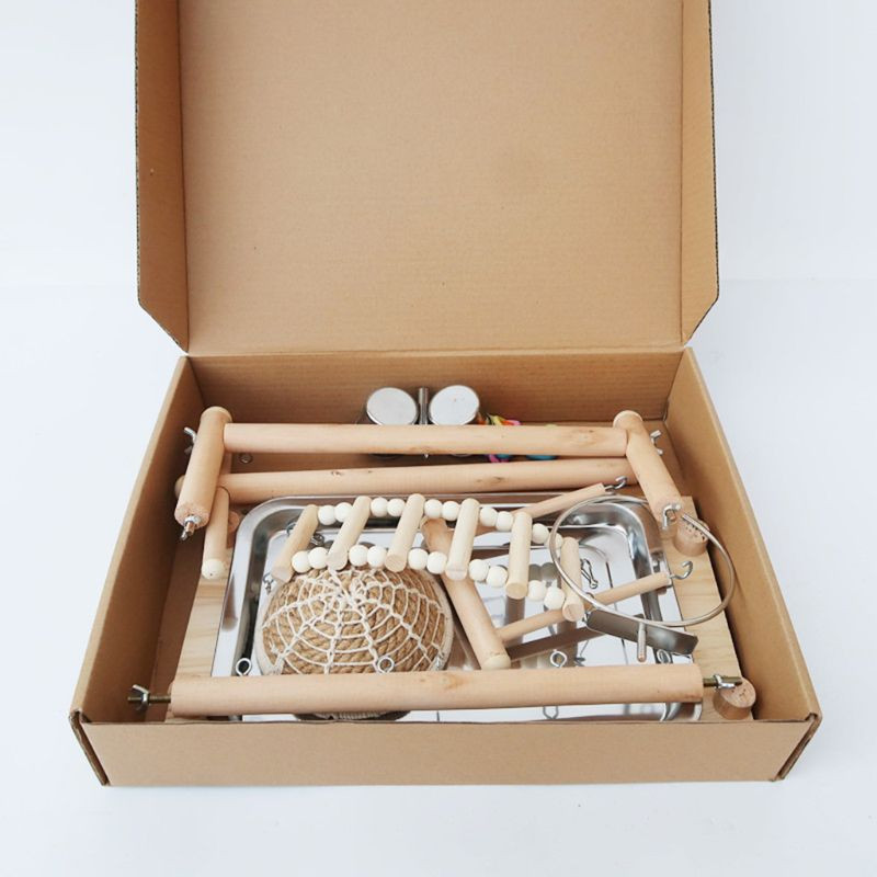 Papagoi platvorm mänguasja lindude mänguväljak puidust ahven redel Jõusaal lindude alusalus söötmistass lauapealne kiik linnupesa harjutus lemmikloomade mänguasjad