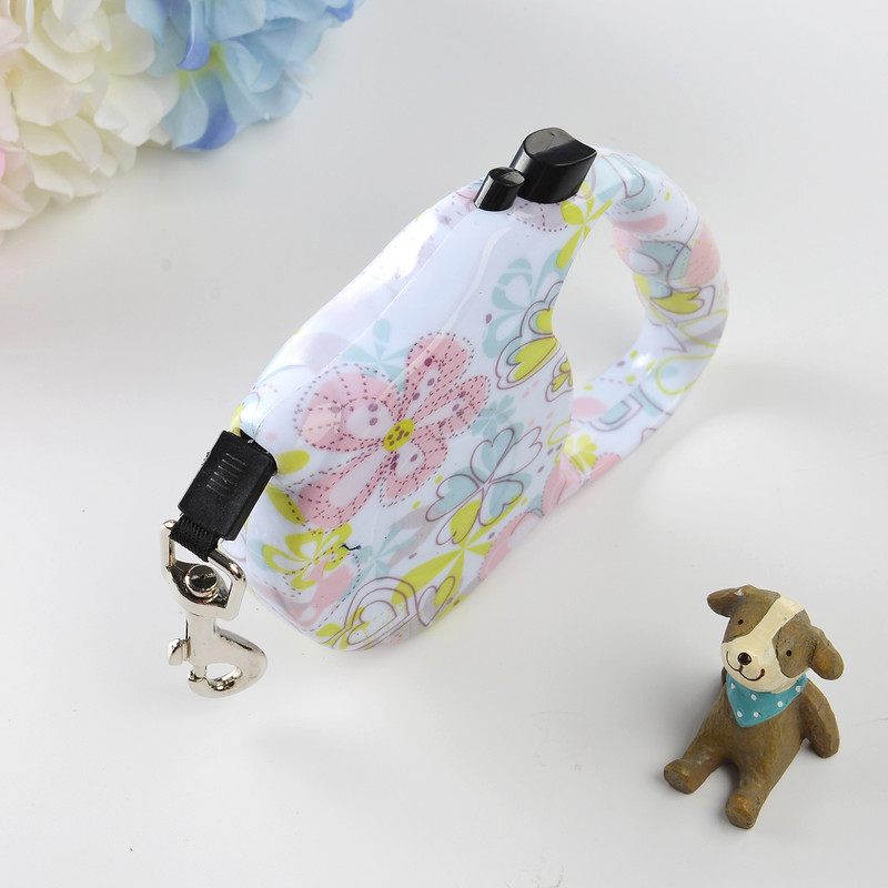 Lesă retractabilă imprimată pentru câini, care se extinde pentru plimbarea cățelui, lesă pentru alergare pentru cățeluș, produs excelent pentru plimbarea câinelui