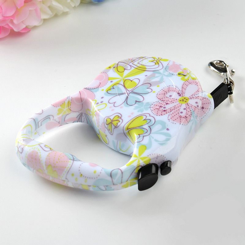 Lesă retractabilă imprimată pentru câini, care se extinde pentru plimbarea cățelui, lesă pentru alergare pentru cățeluș, produs excelent pentru plimbarea câinelui