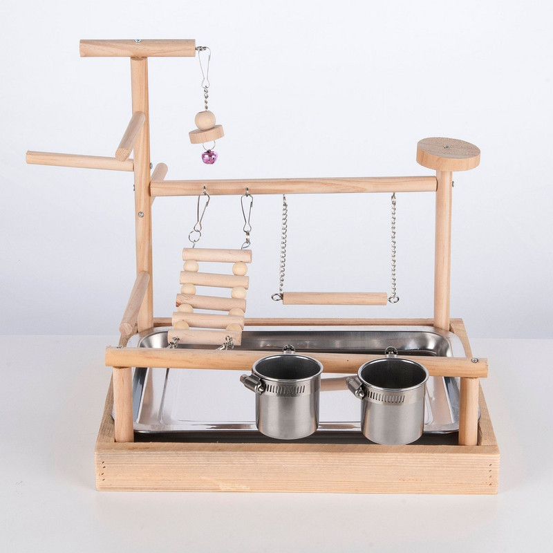 Leagăn din lemn pentru papagal, jucărie, suport de biban pentru păsări, scară, hrănitoare pentru hamac, loc de joacă pentru animale de companie, cușcă, decor, păsări, platformă de jucărie pentru papagali