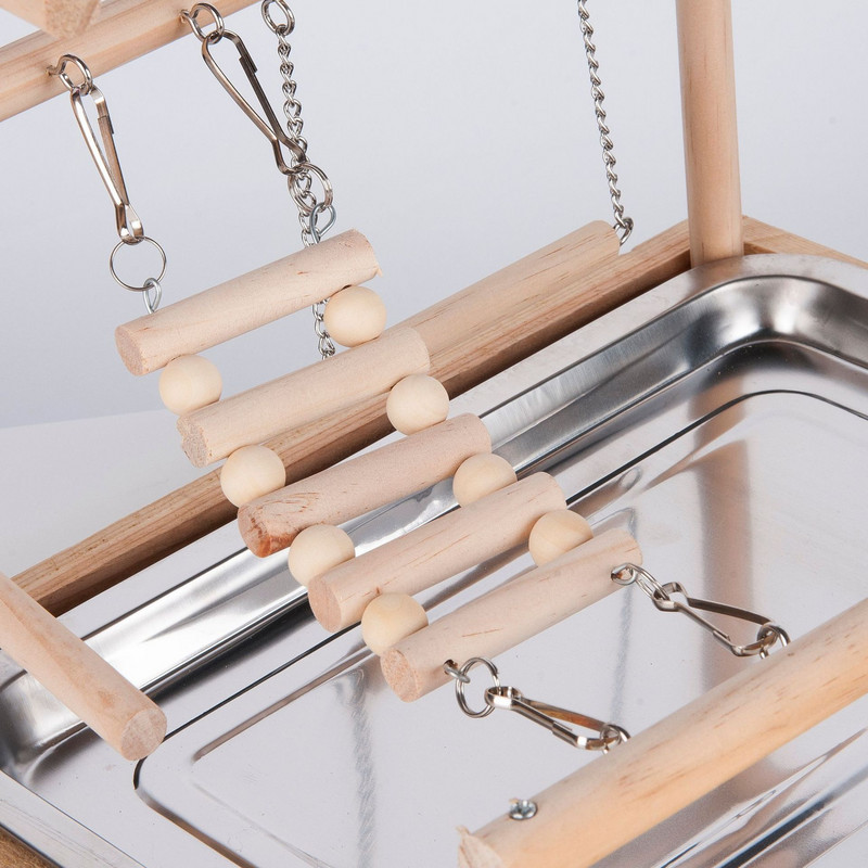 Leagăn din lemn pentru papagal, jucărie, suport de biban pentru păsări, scară, hrănitoare pentru hamac, loc de joacă pentru animale de companie, cușcă, decor, păsări, platformă de jucărie pentru papagali