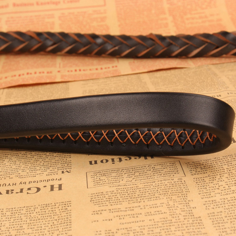 Lesă mare pentru câini, din piele naturală, împletită, pentru dresaj pentru ciobănesc, bulldog, labrador, gold retriever