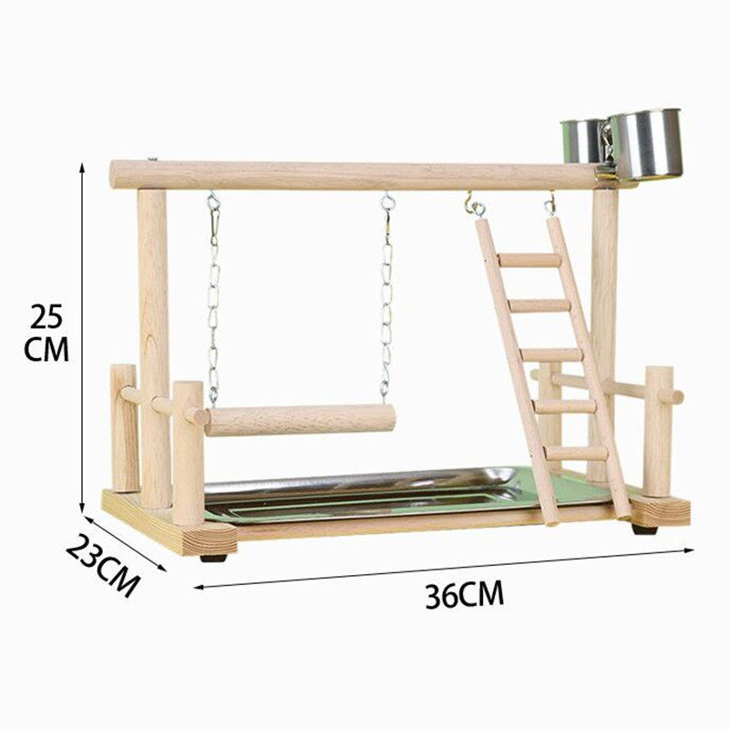 Koka papagaiļu rotaļu laukums Lovebirds rotaļu zāle ar Feeder Bird Playstand Bite rotaļlietu putnu laktas ar kāpnēm Cockatiel aktivitāšu centrs