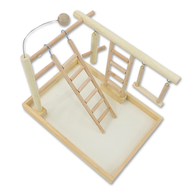 Koka papagaiļu rotaļu laukums putnu rotaļu stends laktas Cockatiel rotaļu trenažieru zāle ar šūpošanās kāpnēm Barotājs kodums rotaļlietas Lovebirds aktivitāšu centrs