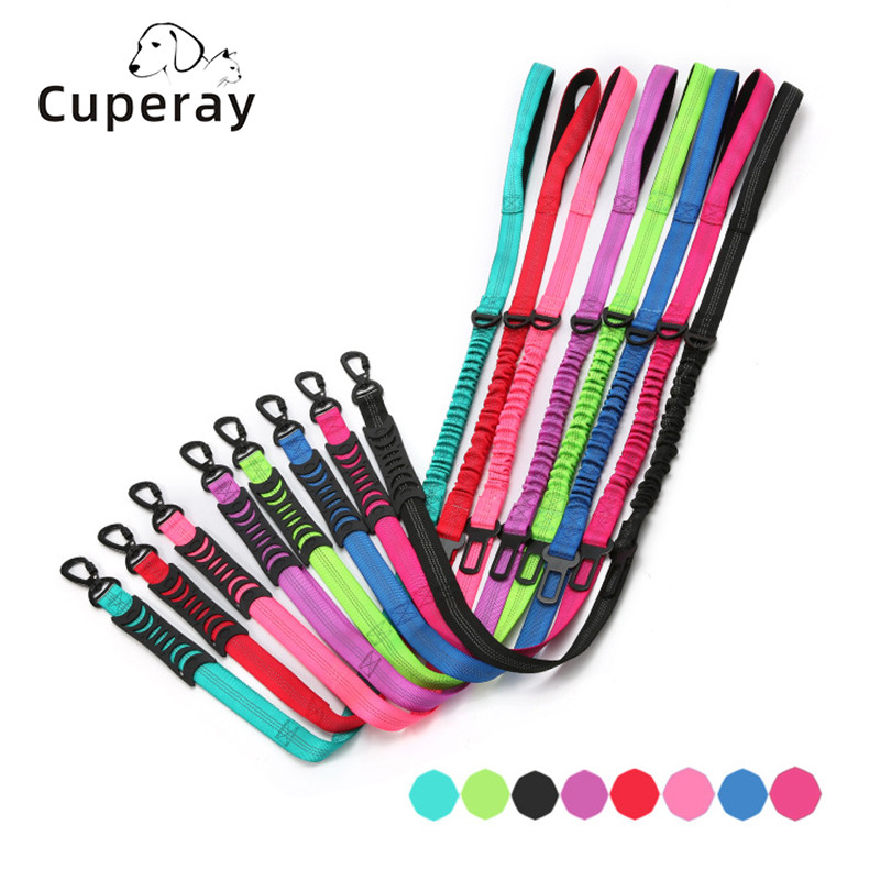 Lesă pentru câini Okinawa rezistentă la explozie, lesă elastică reflectorizante pentru animale de companie pentru plimbarea câinilor și centură de siguranță pentru câini pentru câini mari, mijlocii mici