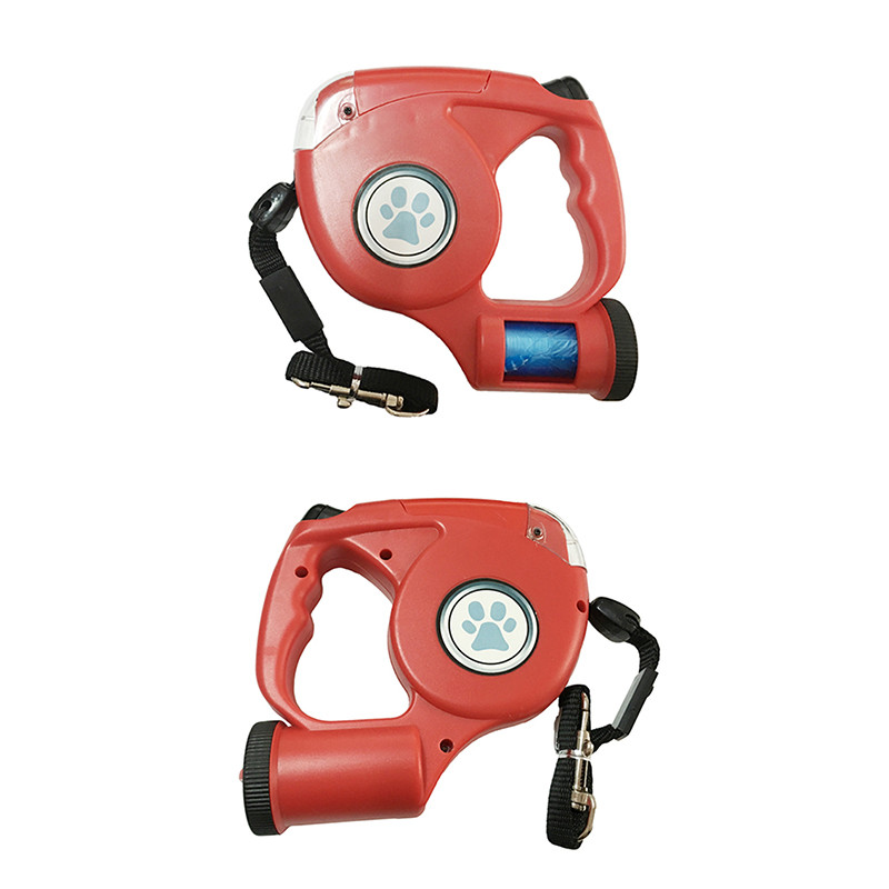 Lesă pentru câini cu LED cu sac de gunoi Lesă automată pentru animale de companie pentru câini, pisici, noapte, siguranță pentru călătorii, funie de tracțiune pentru animale de companie, accesorii pentru câini de 4,5 m