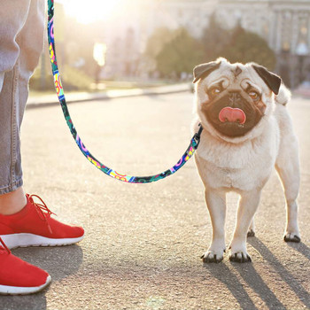 4 фута моден модел каишка за кучета с отпечатан найлонов каишка за домашни любимци Въже за малки и средни кучета Меки каишки за разходка на домашни любимци Чихуахуа Питбул