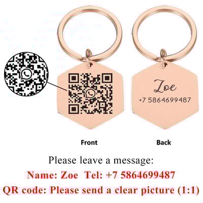 STVK QR kods Pielāgota mājdzīvnieka birka Personalizēta mājdzīvnieki Suņu ID birkas Apkakles piederumi Pielāgoti iegravēti kaklarotas ķēdes piekariņi