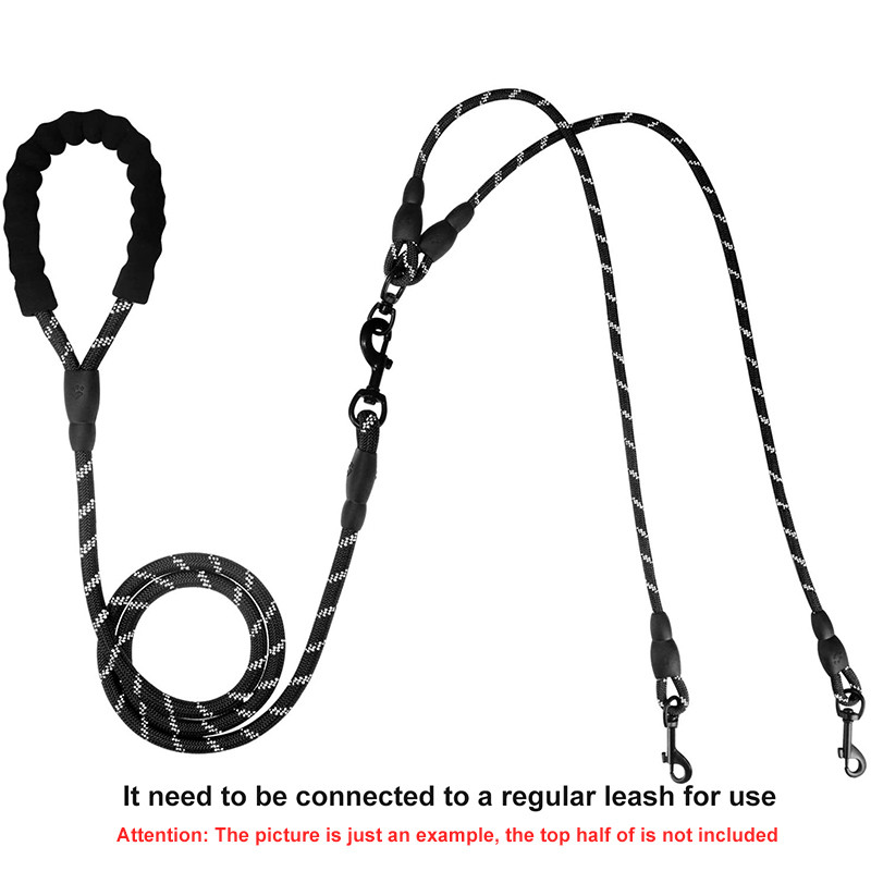 Benepaw vastupidav topeltkoera jalutusrihm, helkur, tugev kahekordne lemmikloomarihm, 360°, sasipuntrata väikestele ja keskmistele suurtele koertele