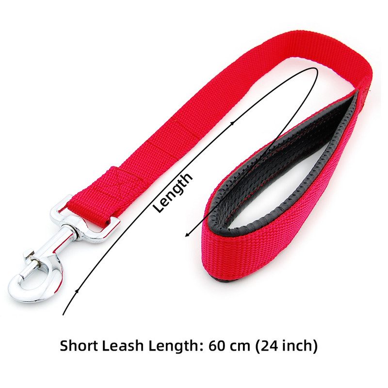 Lesă de plumb pentru câini de companie, mers, jogging, lese de dresaj în aer liber, curea scurtă de plumb căptușită pentru câini mari și mijlocii.