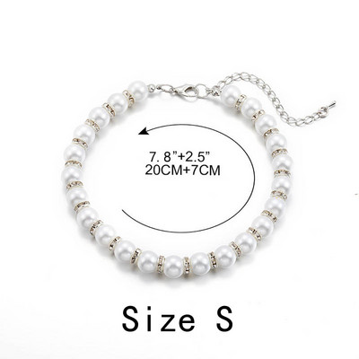 Perle de lux Mărgele Lesă pentru câini Lanț pentru animale de companie Lesă din aur alb pentru plimbări de câine Accesorii pentru guler pentru câini Produse pentru câini de talie mică