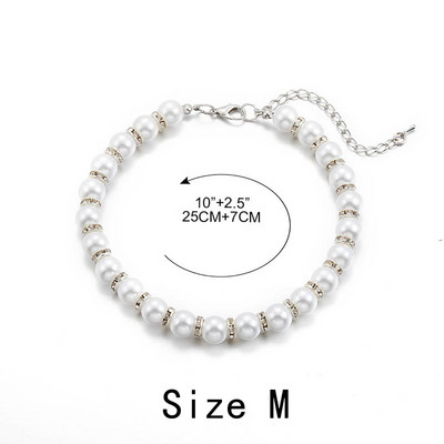 Perle de lux Mărgele Lesă pentru câini Lanț pentru animale de companie Lesă din aur alb pentru plimbări de câine Accesorii pentru guler pentru câini Produse pentru câini de talie mică