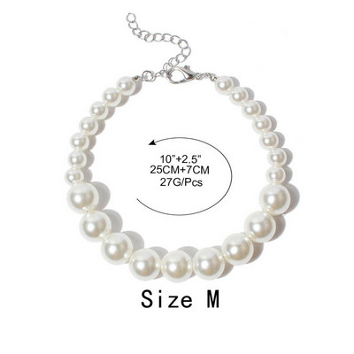 Perle de lux Mărgele Lesă pentru câini Lanț pentru animale de companie Lesă din aur alb pentru plimbări de câine Accesorii pentru guler pentru câini Produse pentru câini de talie mică