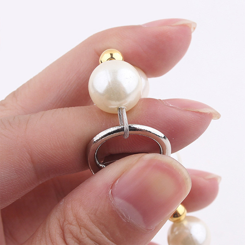 Perle de lux Mărgele Lesă pentru câini Lanț pentru animale de companie Lesă din aur alb pentru plimbări de câine Accesorii pentru guler pentru câini Produse pentru câini de talie mică