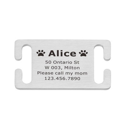 Isikupärastatud lemmiklooma ID silt Lükatav, graveeritud roostevabast terasest nimesildid Kaelarihma tarvikud Ripats Graveerimine Aadressi Koerte Nimesilt