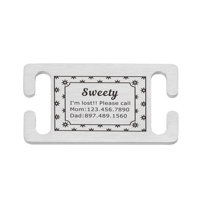 Isikupärastatud lemmiklooma ID silt Lükatav, graveeritud roostevabast terasest nimesildid Kaelarihma tarvikud Ripats Graveerimine Aadressi Koerte Nimesilt