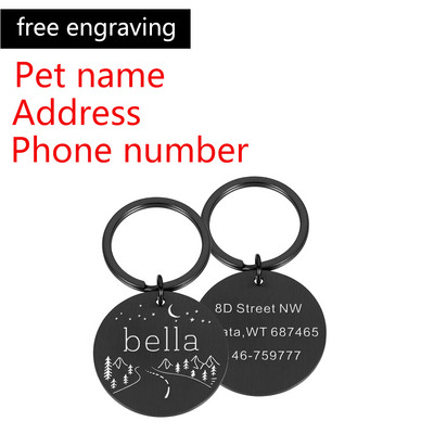 Etichete cu nume personalizate pentru adresă Etichete pentru câini pentru animale de companie Accesorii pentru zgarda pentru pisici Decorare ID-ul pentru animale de companie Etichete pentru câini gulere Etichetă pentru pisici din oțel inoxidabil