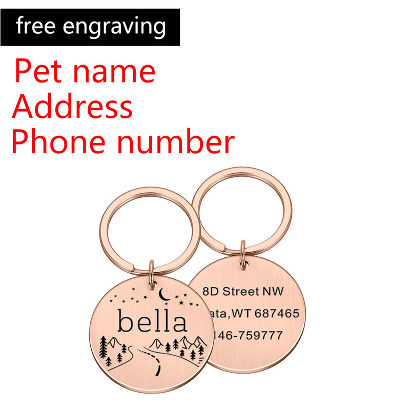 Etichete cu nume personalizate pentru adresă Etichete pentru câini pentru animale de companie Accesorii pentru zgarda pentru pisici Decorare ID-ul pentru animale de companie Etichete pentru câini gulere Etichetă pentru pisici din oțel inoxidabil