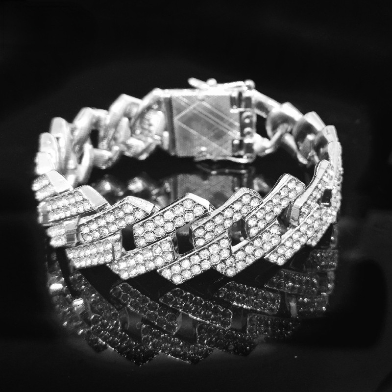 Harnaș cu lanț pentru zgarda pentru câini, metal de lux cu diamant, lățime de 20 mm, ciobănesc german, lanțuri pentru câini mari, accesorii, articole pentru animale de companie, Dropshipping