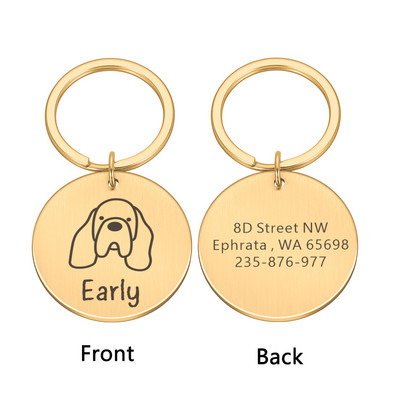 Kohandatud koerasildid Isikupärastatud graveeritud Lemmiklooma kutsika Kassi ID Kaelarihm Nime Aadress Silt Lemmikloomatarvikud Väikestele Koertele Kassi lemmikloomad Tooted