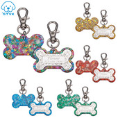 1 buc Etichete de identificare pentru animale de companie personalizate gratuite Etichete de identificare acrilice pentru animale de companie, personalizate pentru câine, pisică, accesorii pentru guler colorat, etichete cu nume pentru animale de companie