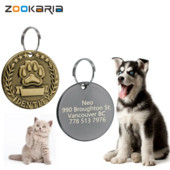 Gravură gratuită Etichetă de identificare pentru câine gravată personalizată Plăcuță de identificare anti-pierdere Etichete de nume pentru câini din oțel inoxidabil Accesorii personalizate pentru animale de companie