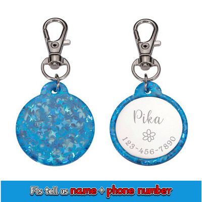 Etichetă de identificare acrilică pentru animale de companie personalizată gratuită, personalizată pentru câine, pisică, guler colorat, accesorii anti-pierdere, etichetă cu nume pentru animale de companie, etichete de identificare pentru animale de compani