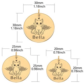 Идентификационни етикети за домашни любимци Направи си сам табелка с имена Персонализирани етикети с имена Безплатни гравирани анти-загубени висулки Персонализиране Метален ключодържател за Котка Нашийник за кучета