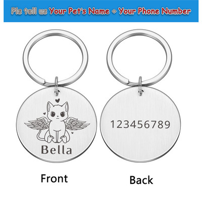 Etichete de identificare pentru animale de companie Plăcuță de identificare DIY Etichete cu nume personalizate Gravurate gratuite Anti-pierdere Personalizare pandantiv Breloc din metal pentru guler de pisică pentru câine