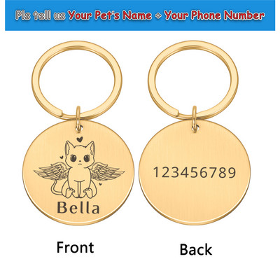 Etichete de identificare pentru animale de companie Plăcuță de identificare DIY Etichete cu nume personalizate Gravurate gratuite Anti-pierdere Personalizare pandantiv Breloc din metal pentru guler de pisică pentru câine
