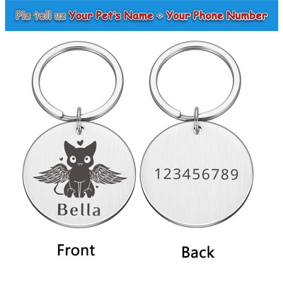 Etichete de identificare pentru animale de companie Plăcuță de identificare DIY Etichete cu nume personalizate Gravurate gratuite Anti-pierdere Personalizare pandantiv Breloc din metal pentru guler de pisică pentru câine
