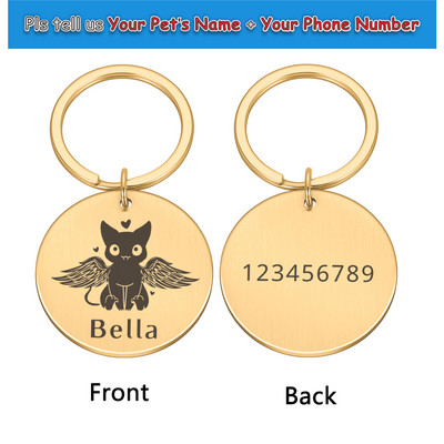 Etichete de identificare pentru animale de companie Plăcuță de identificare DIY Etichete cu nume personalizate Gravurate gratuite Anti-pierdere Personalizare pandantiv Breloc din metal pentru guler de pisică pentru câine