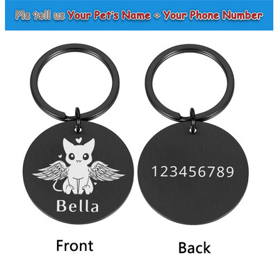Etichete de identificare pentru animale de companie Plăcuță de identificare DIY Etichete cu nume personalizate Gravurate gratuite Anti-pierdere Personalizare pandantiv Breloc din metal pentru guler de pisică pentru câine