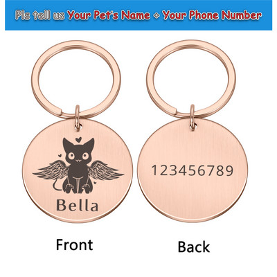 Etichete de identificare pentru animale de companie Plăcuță de identificare DIY Etichete cu nume personalizate Gravurate gratuite Anti-pierdere Personalizare pandantiv Breloc din metal pentru guler de pisică pentru câine