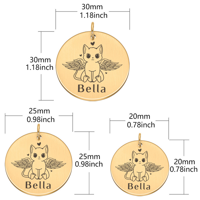 Etichete de identificare pentru animale de companie Plăcuță de identificare DIY Etichete cu nume personalizate Gravurate gratuite Anti-pierdere Personalizare pandantiv Breloc din metal pentru guler de pisică pentru câine