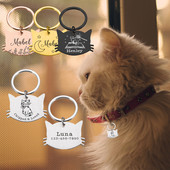 Pielāgotas mājdzīvnieku kaķu kaklasiksnas ID atzīmes Personalizētas kaklarotas nosaukuma numura zīme Kaķu aksesuāri mājas kaķēnu kaķu piederumiem Produkti