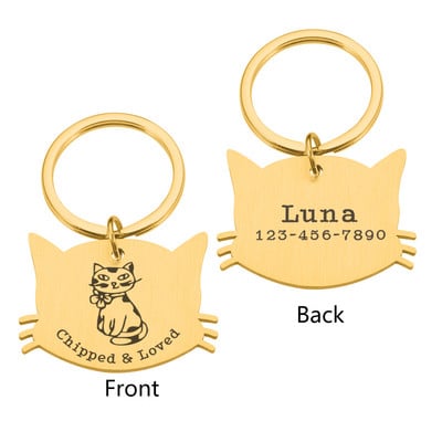 Pielāgotas mājdzīvnieku kaķu kaklasiksnas ID atzīmes Personalizētas kaklarotas nosaukuma numura zīme Kaķu aksesuāri mājas kaķēnu kaķu piederumiem Produkti