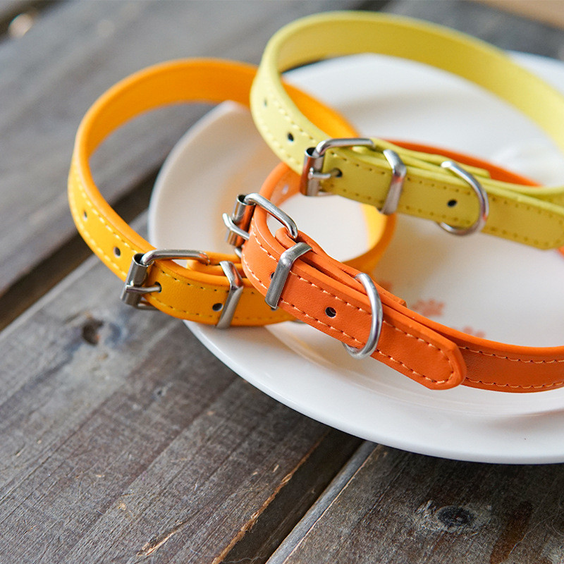 Uus 1 tk lemmiklooma veisenahast kaelarihm, reguleeriv kassi lemmiklooma jalutusrihm, nahast 15 värvi kassipoja kutsika kaelarihm Samlli keskmistele koertele kassitarvikud